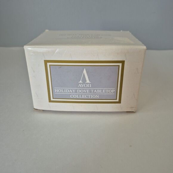 Avon Vintage 1993 Holiday Dove Ceramic Tabletop Candle Holder in Original Box - Picture 9 of 10